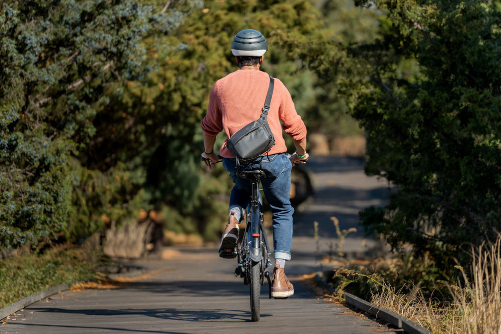 A rider on the Priority Current Plus E-Bike