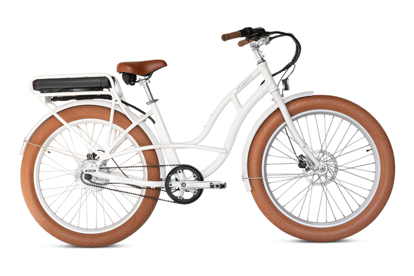 White Priority Bicycles e-Coast Bike