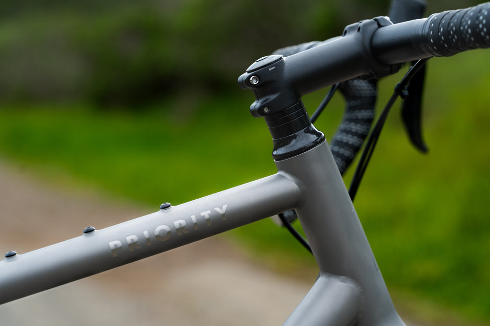 Priority Gemini Steerer Tube, Stem, and Handlebars.