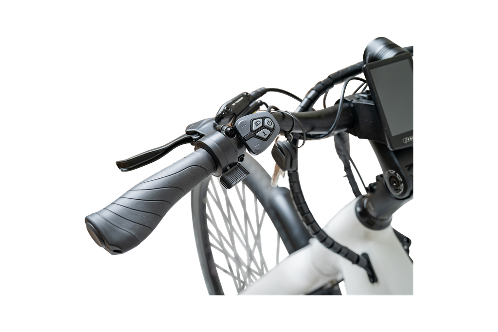 The Priority Current Plus E-Bike in White Side View