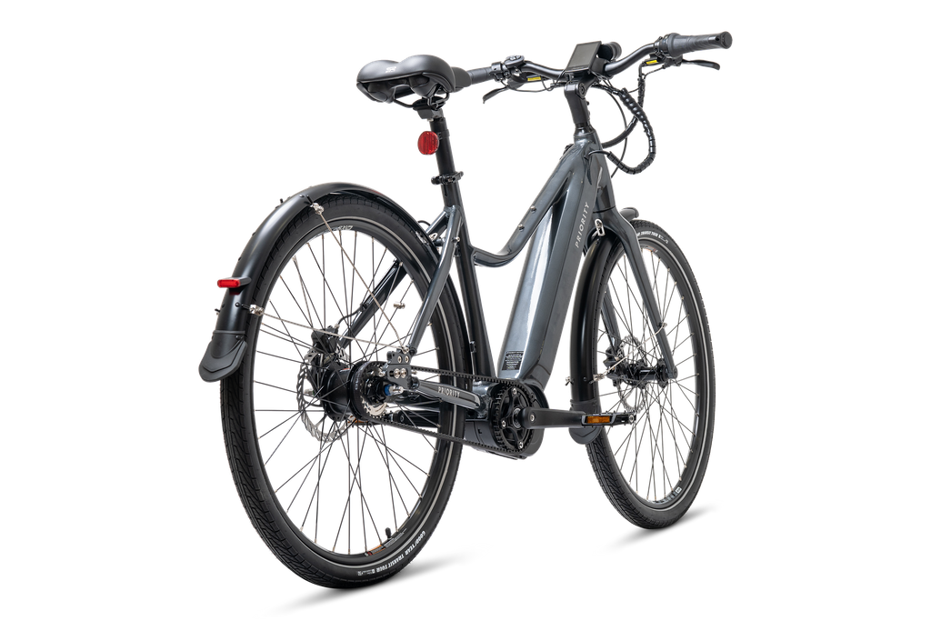 The Priority Current Plus E-Bike in White Side View